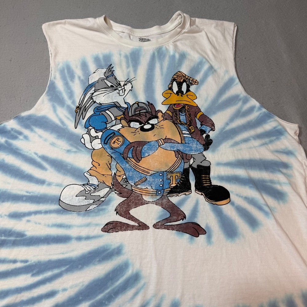 Looney Tunes Bugs Bunny Taz Daffy‎ Duck Tie Dye Tank Top Muscle Tee 2XL